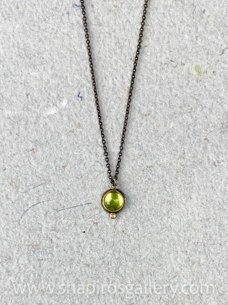 Peridot Necklace with Diamond