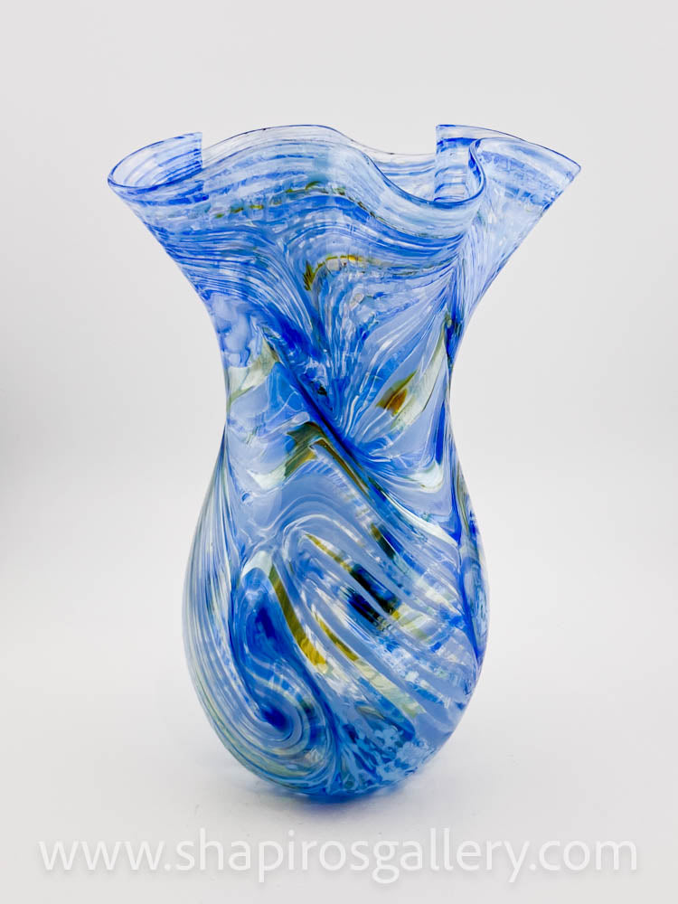Blown Glass Wavy Vase SHAPIRO'S Gallery