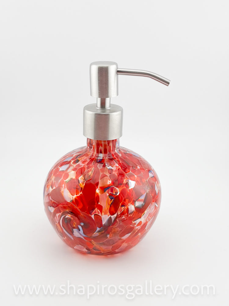 Blown Glass Soap Dispenser - Red