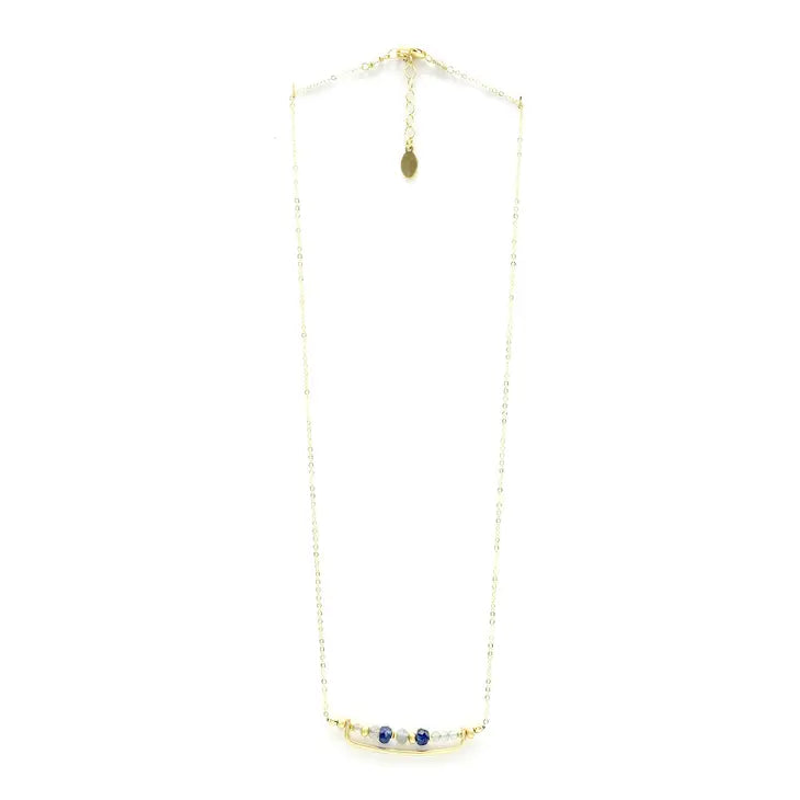 Labradorite and Blue Sapphire Necklace