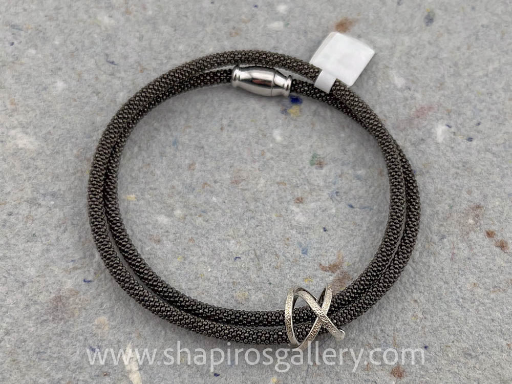 Oxidized Sterling Silver Coiler Bracelet with Silver