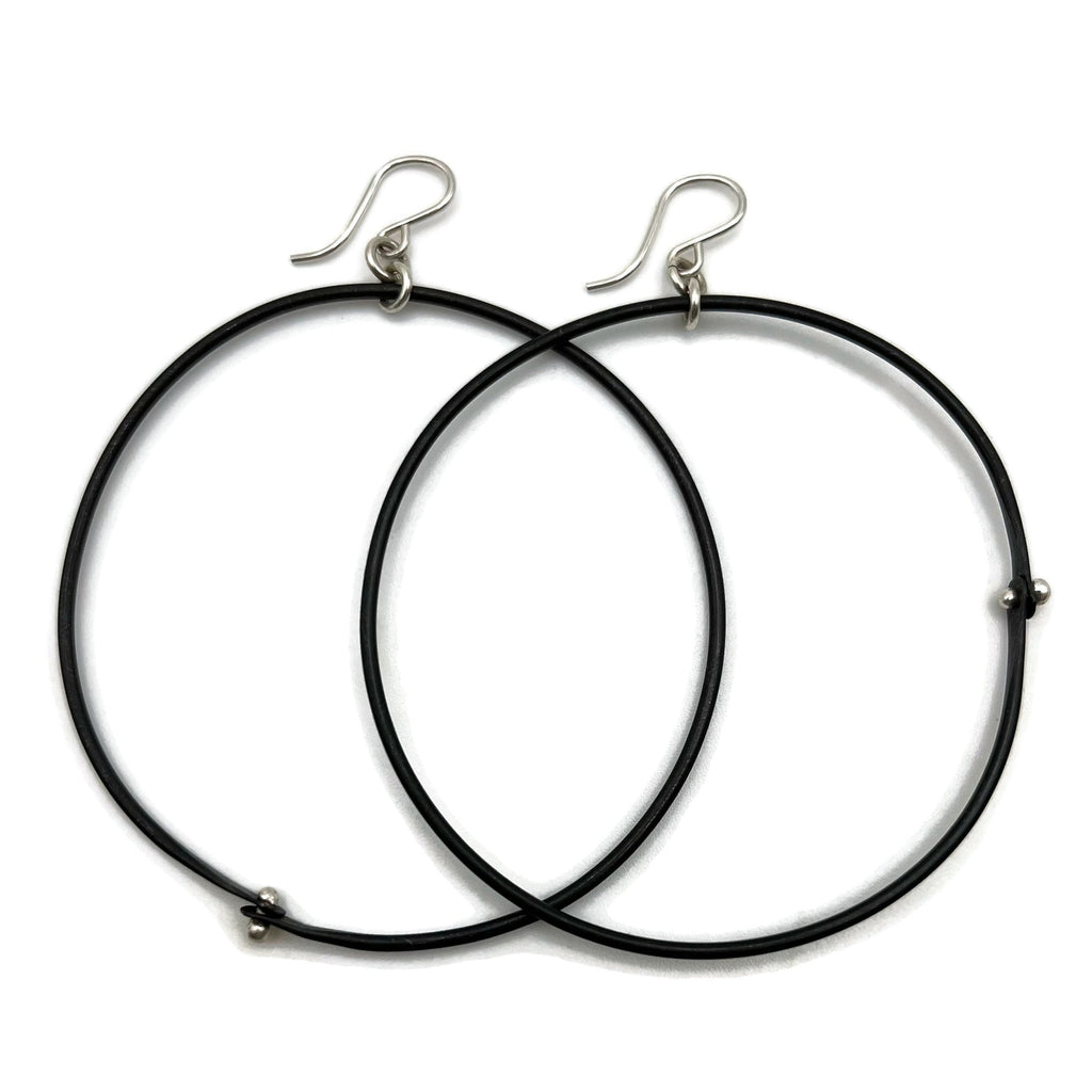X-Large Black Hoop Earrings
