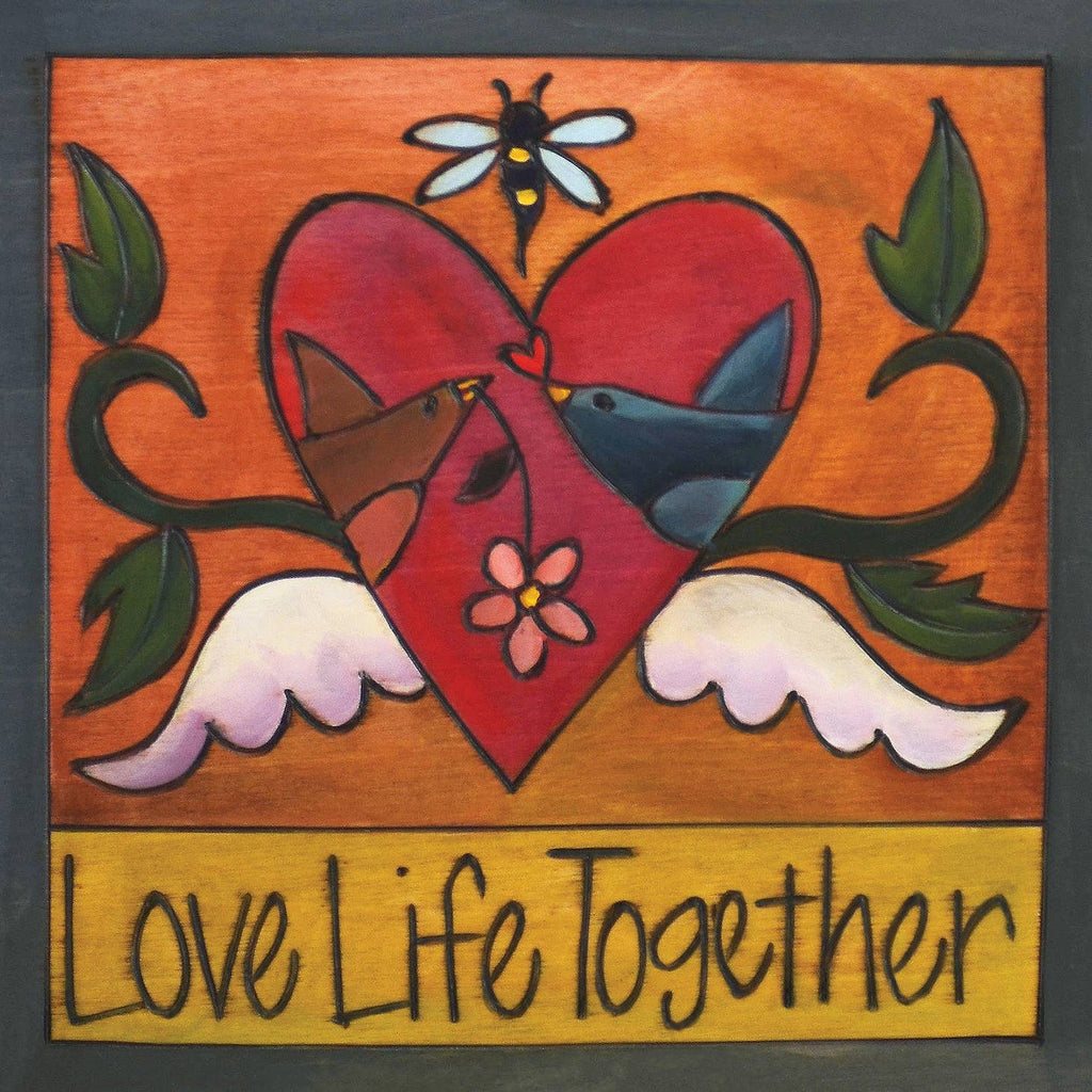 'Love Life Together' Wood Wall Plaque