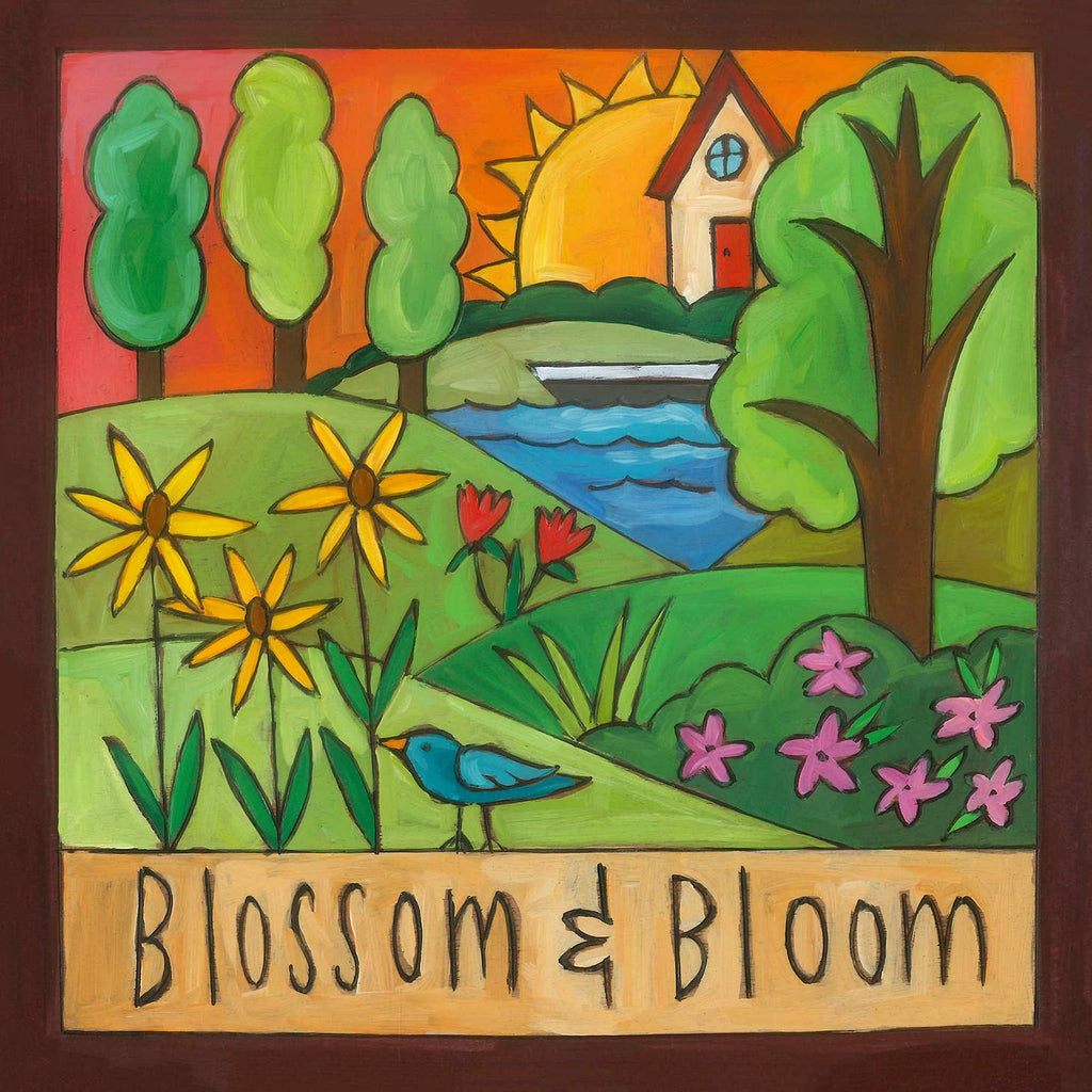 'Blossom & Bloom' Wood Wall Plaque