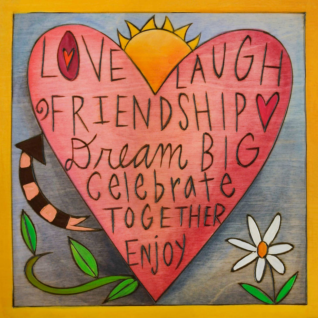 'Love Laugh' Wood Wall Plaque