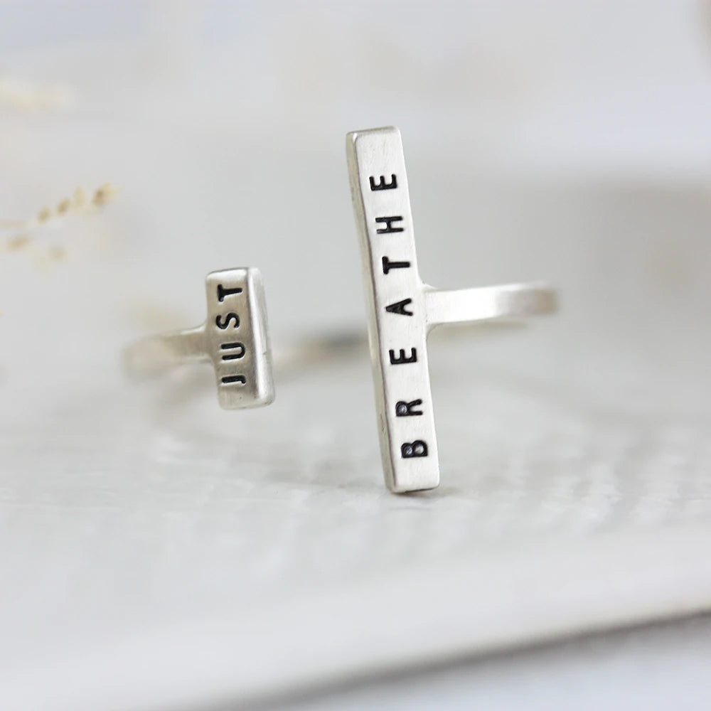 Sterling Silver Double Adjustable inspiRING with Message (options available)