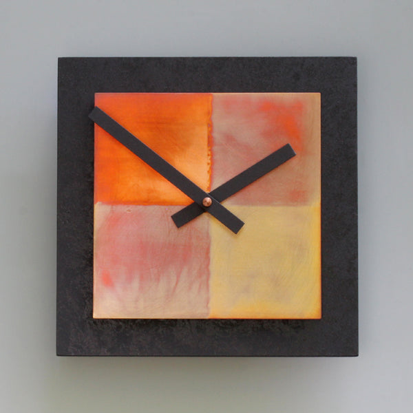 Black and Copper Square Clock
