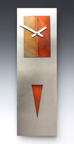 Steel and Copper Spike Clock