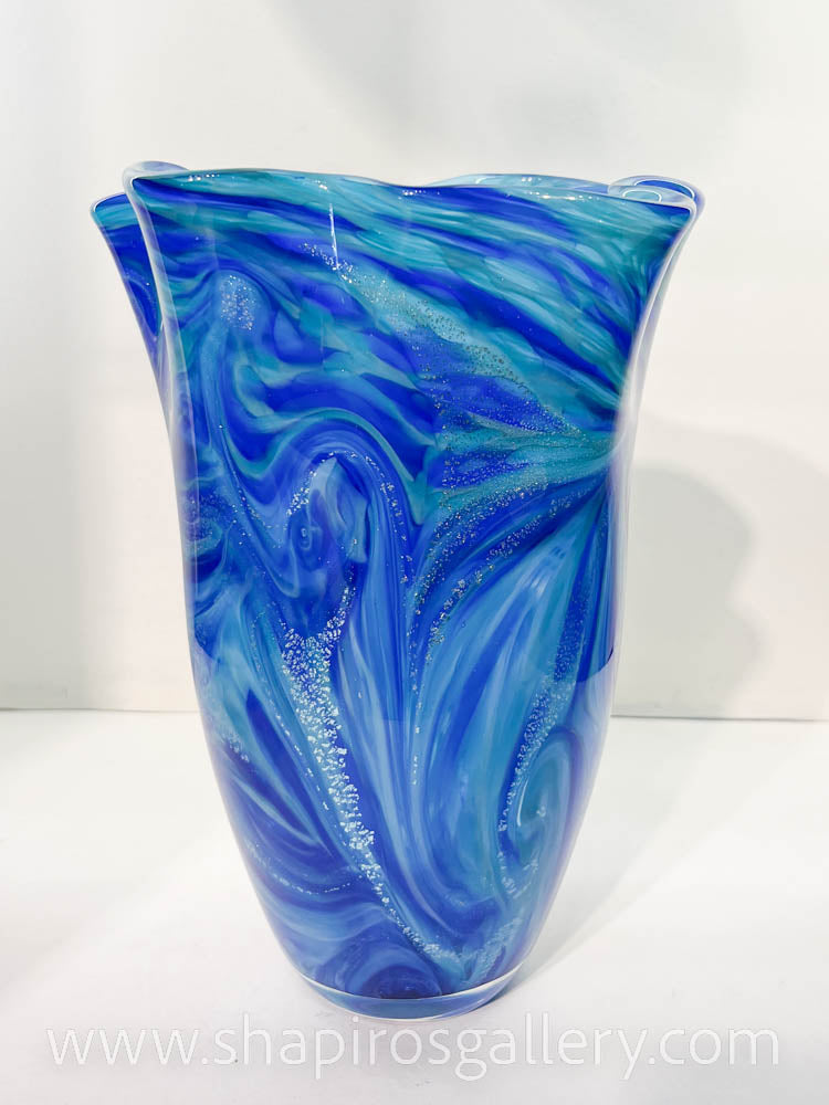 Small Fluted Vase - Ocean Water