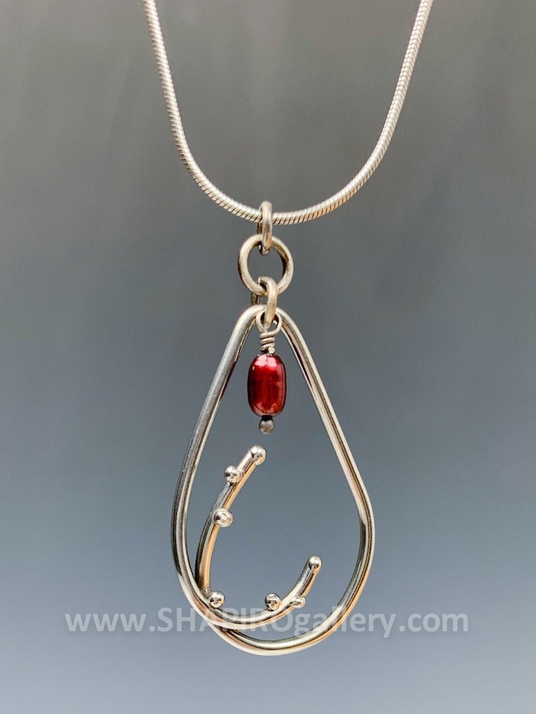 Red Pearl Dew Drop Necklace
