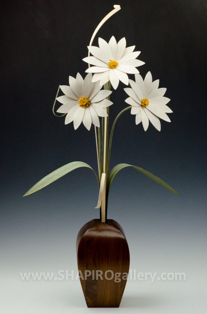Wooden Daisy Expression Bouquet Vase