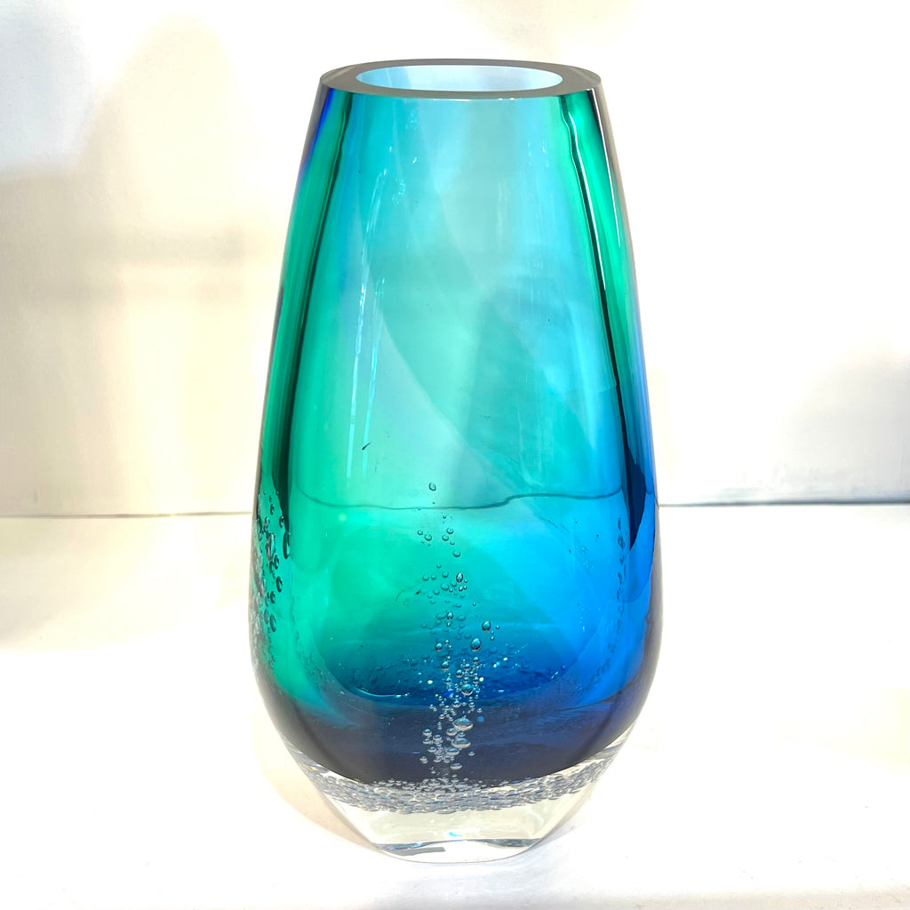 Teardrop Small Mouth Vase Blue