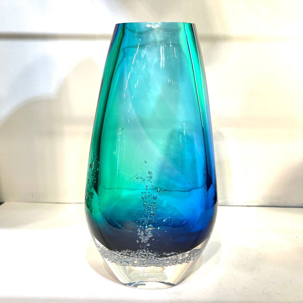 Teardrop Small Mouth Vase Blue