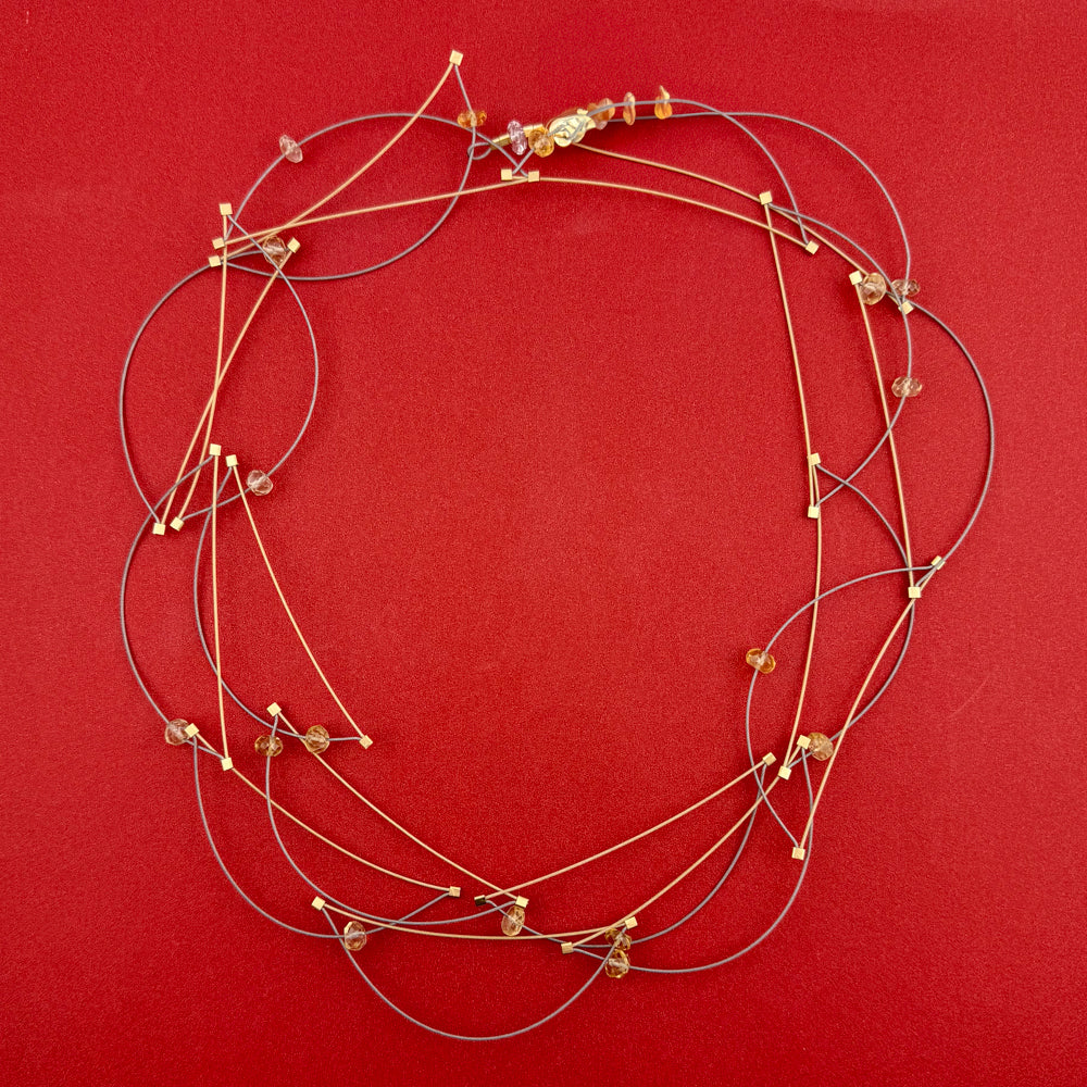 Crescent Moon Long Chain Necklace