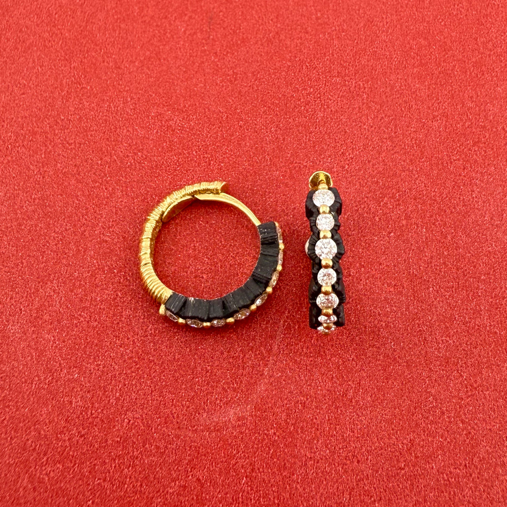 Scallop Diamond Round Hoop Earrings