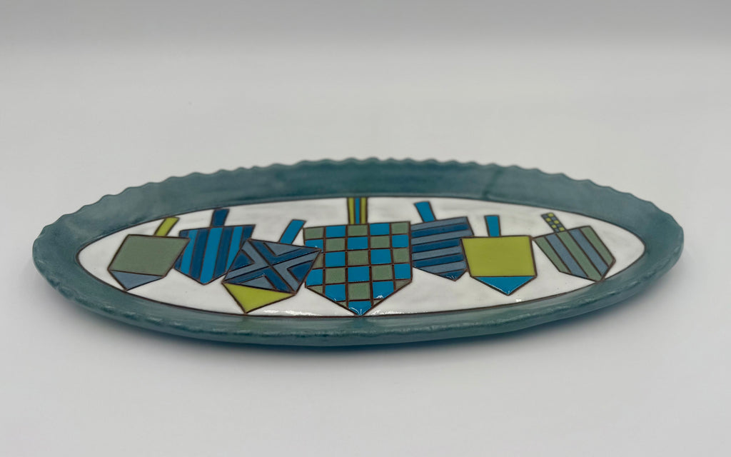 Decorative Dreidles Chanukah Tray