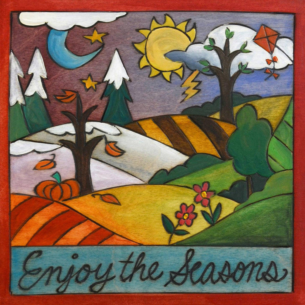 'Enjoy the Seasons' Wood Wall Plaque