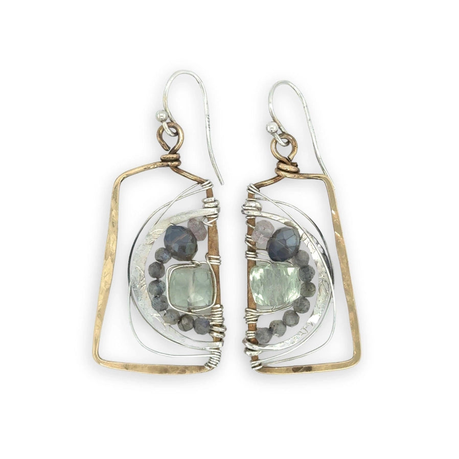 Green Amethyst Window Earrings