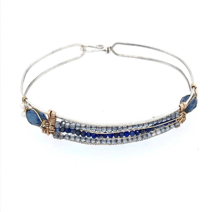 Roman Cuff Lapis Bracelet
