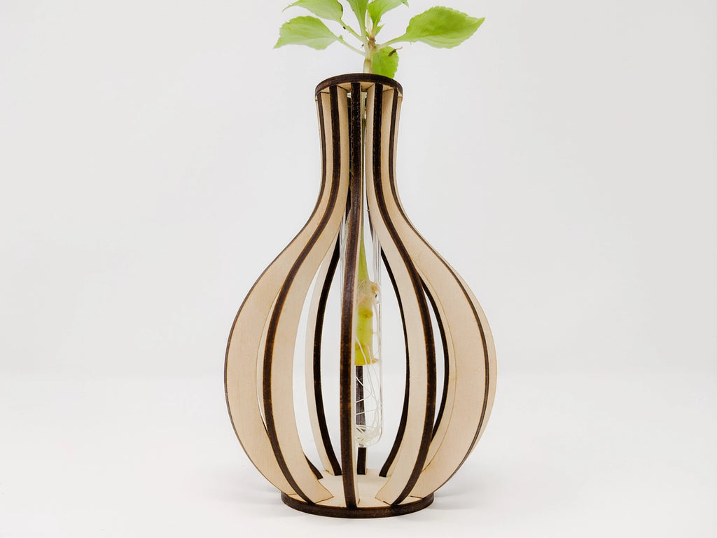 Medium Wooden Test Tube Vase