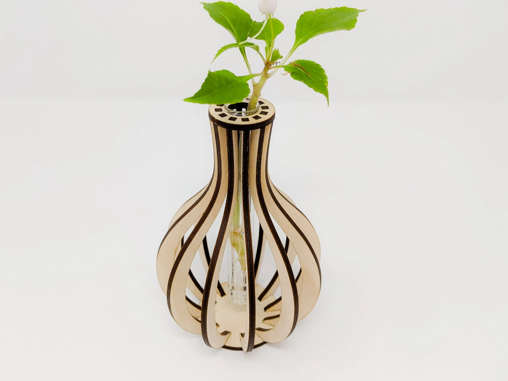 Medium Wooden Test Tube Vase
