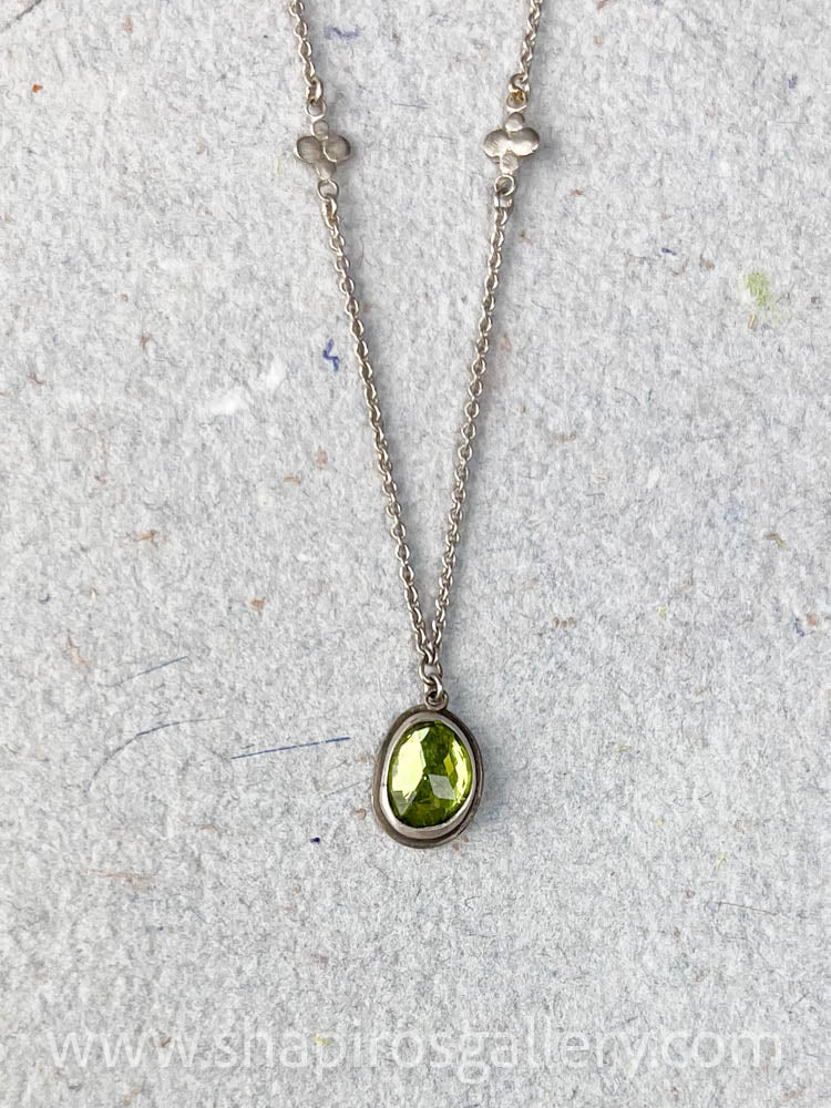 Rose Cut Peridot Necklace