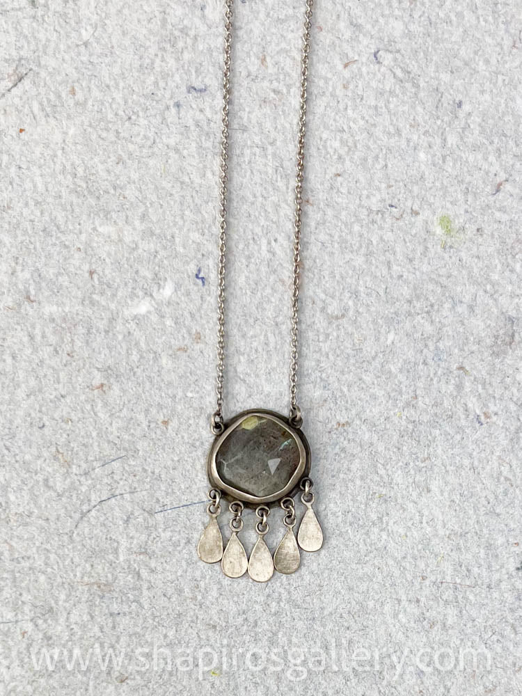 Labradorite and Silver Fringe Necklace