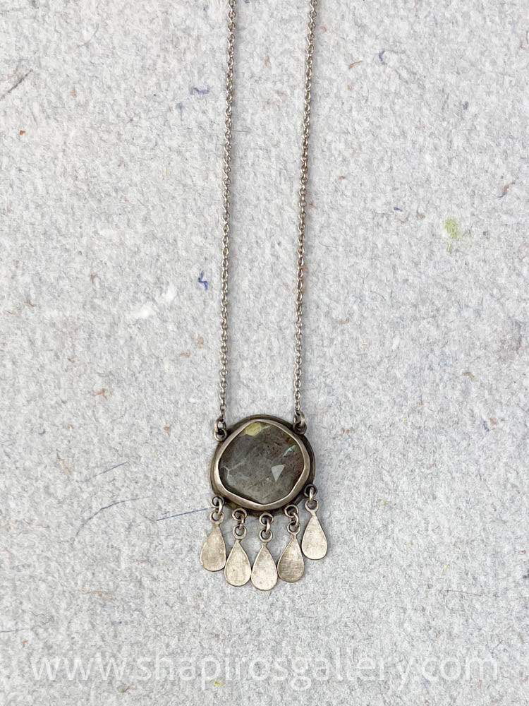 Labradorite and Silver Fringe Necklace