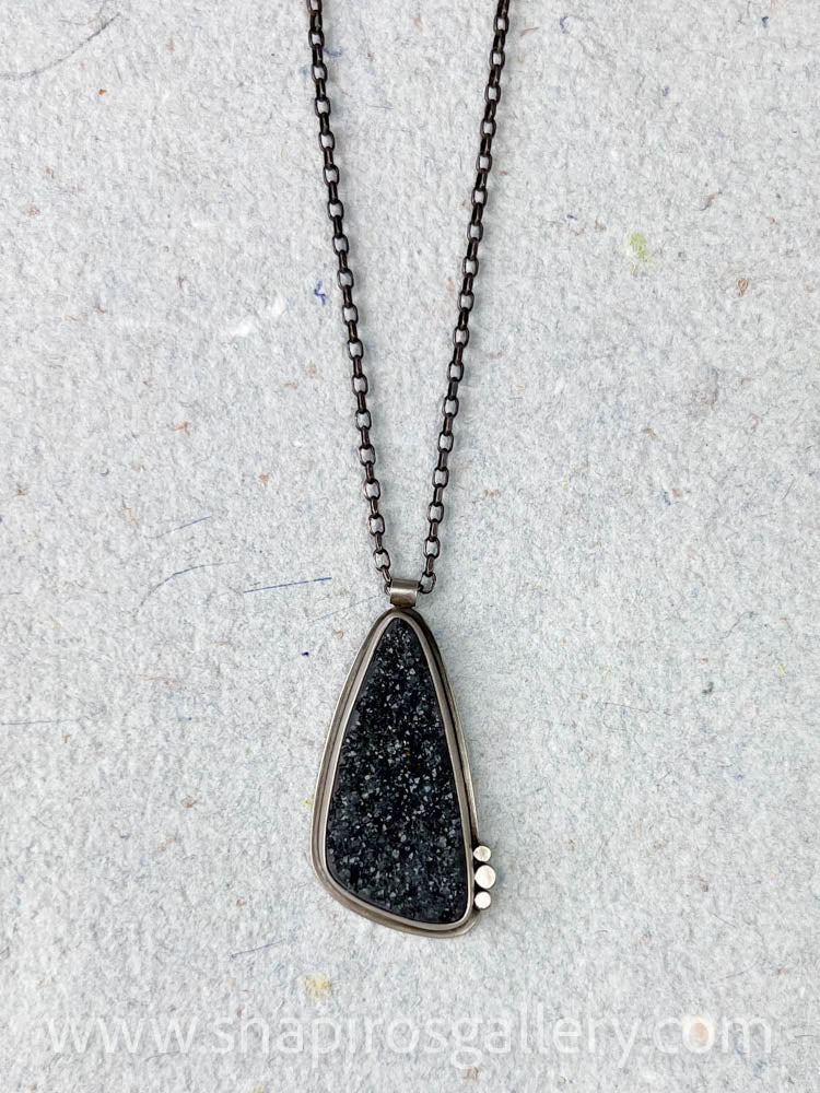 Black Druzy Statement Necklace