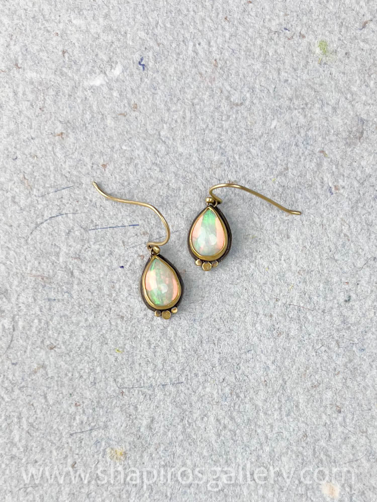 Ethiopian Opal Teardrop Earrings