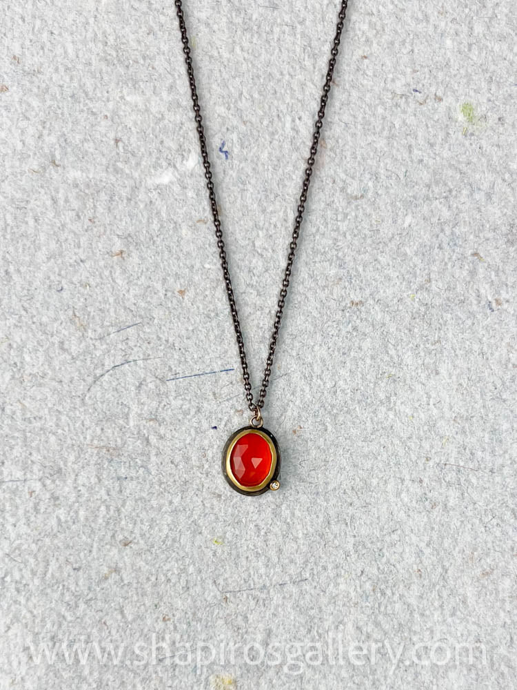 Rose Cut Carnelian Necklace