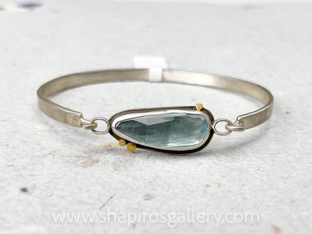 Blue Topaz Tension Cuff Bracelet