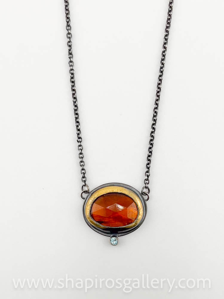Crescent Rim 2 Necklace with Kyanite