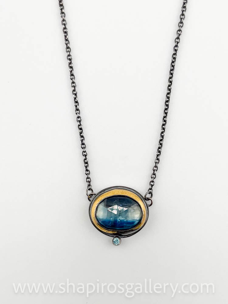 Crescent Rim 2 Necklace with Labradorite