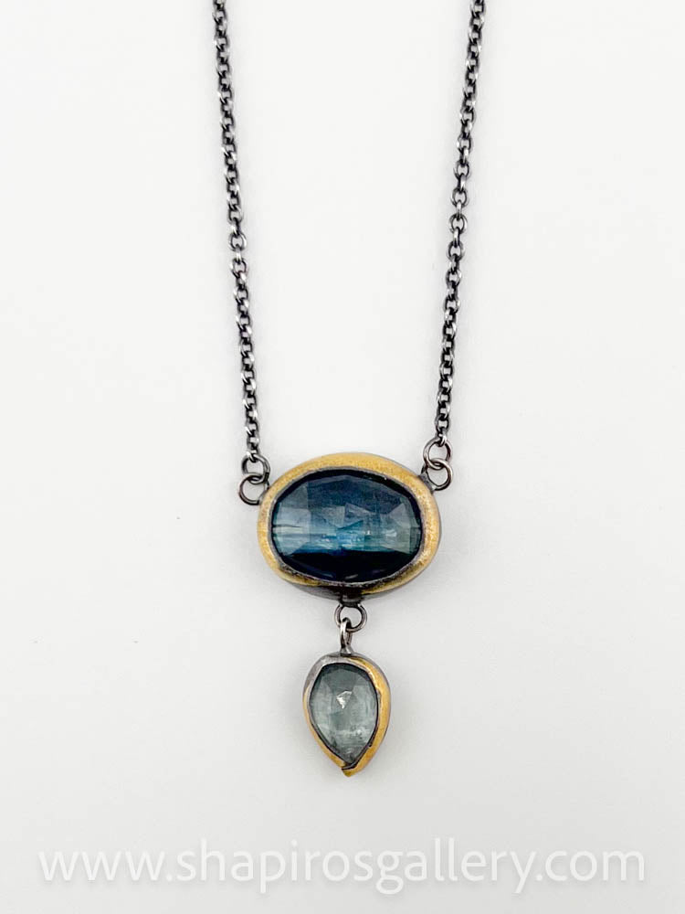 Crescent Rim Drop Necklace - Kyanite