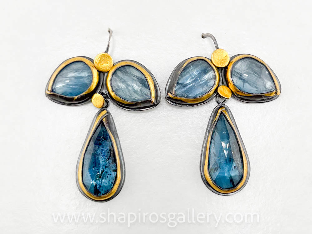 Drippy Petal Earrings - Kyanite