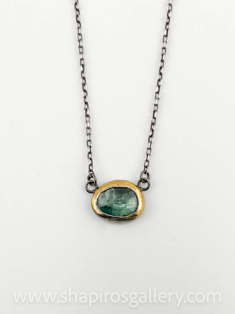 Petite Crescent Rim Necklace - Kyanite