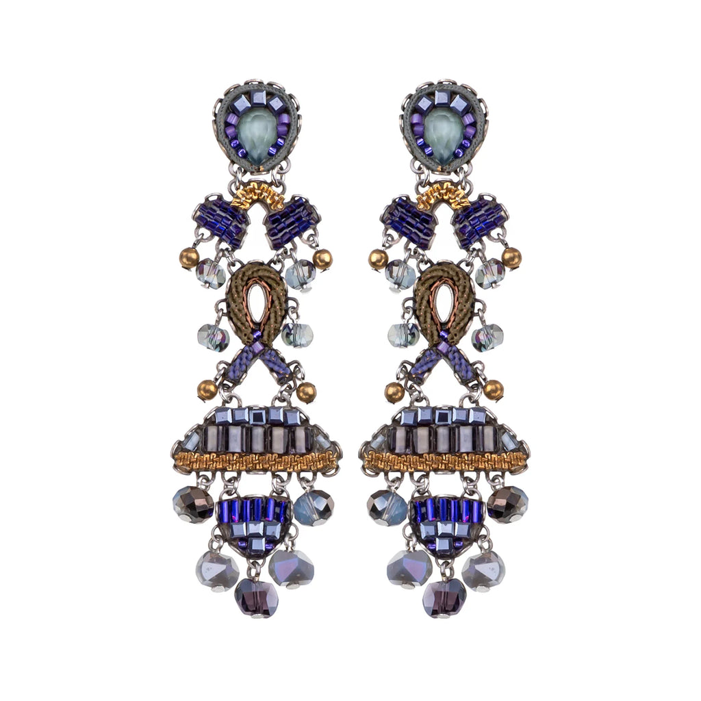 Blue Long Earrings - Mystical Grape