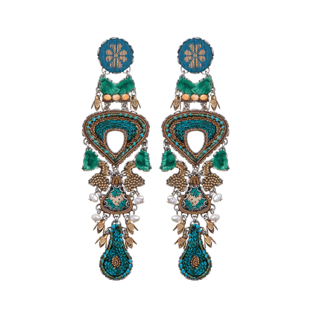 Green Glamorous Earrings - Royal Velvet