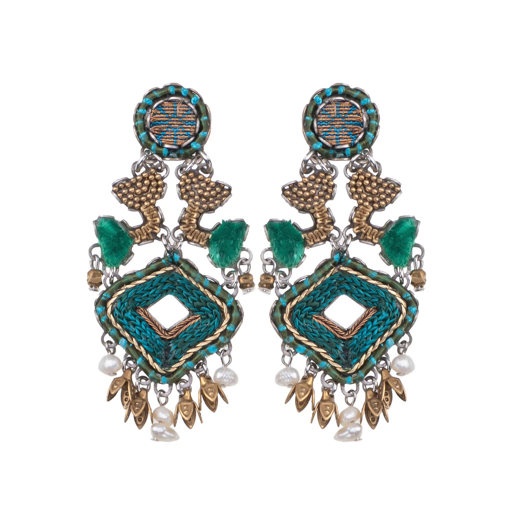 Green Festive Earrings - Royal Velvet