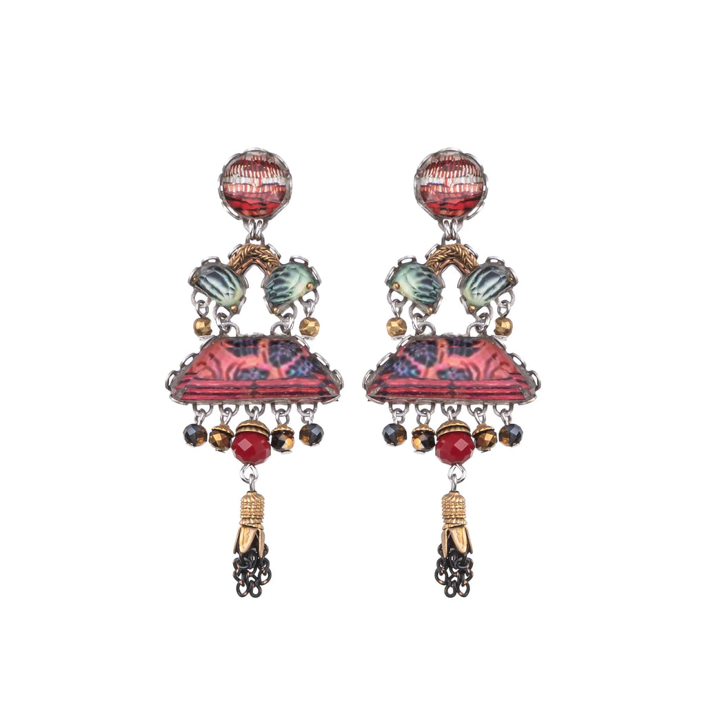 Red Chic Earrings - Oriental Hues