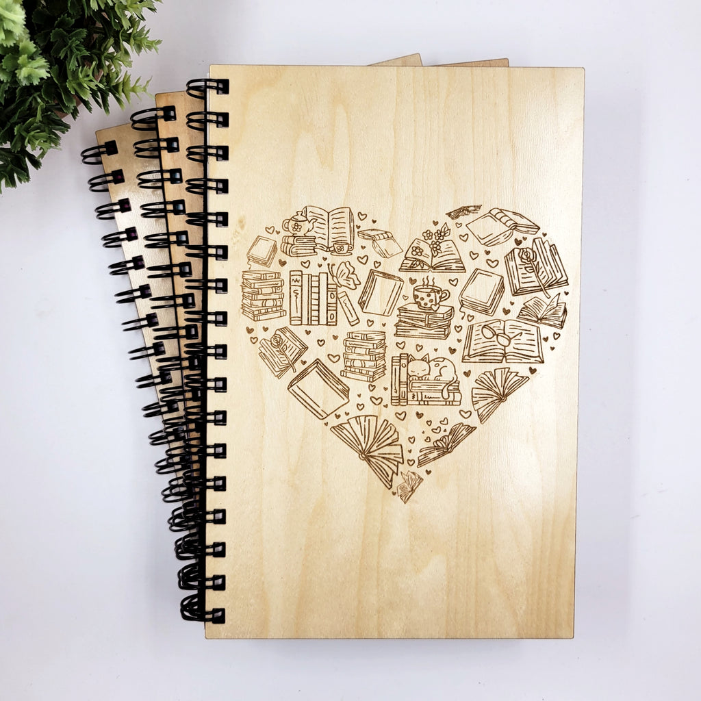 Book Lover Wood Journal
