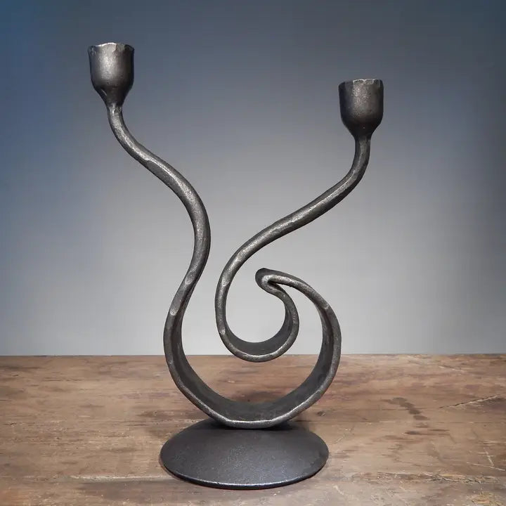 Recurve Candle Holder Two Arm