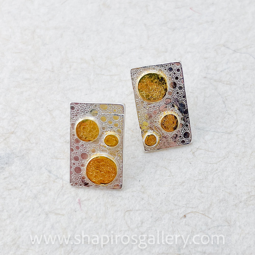 Triple Dot Rectangle Post Earrings