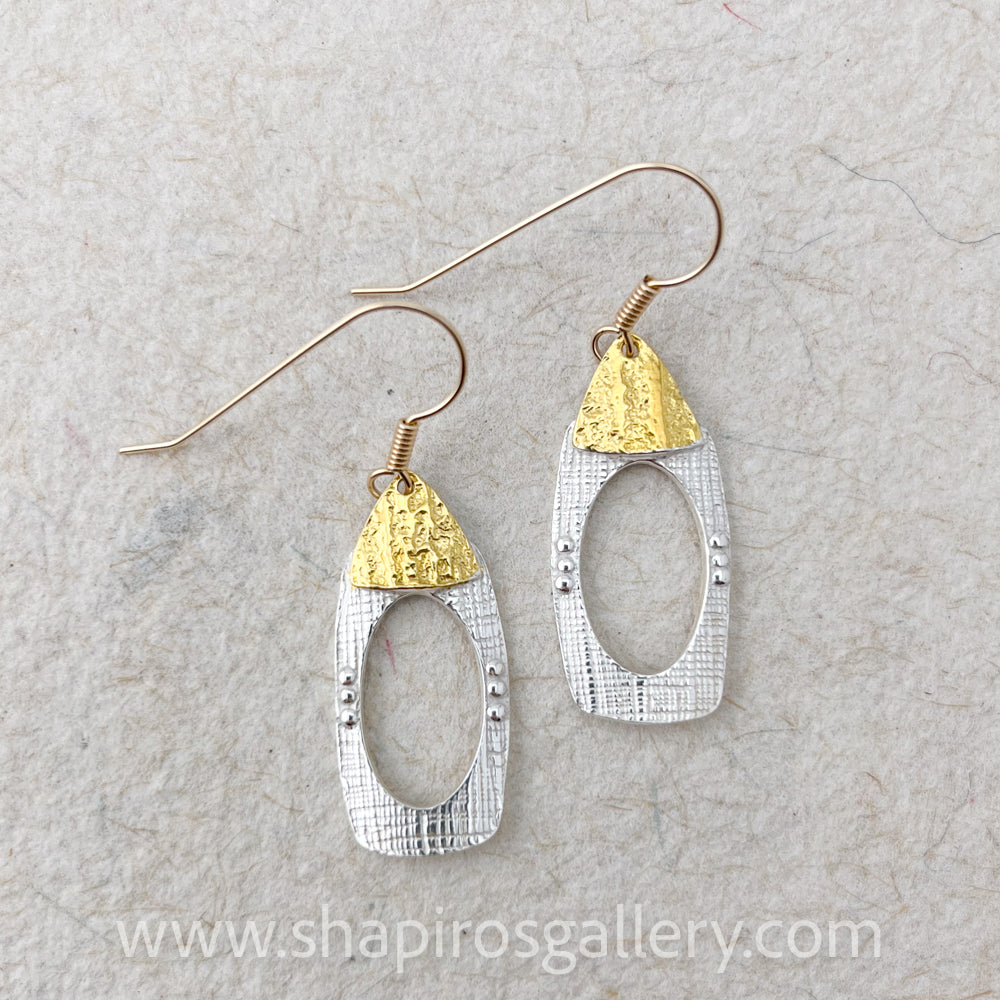 Rounded Rectangle with Triangle Earrings