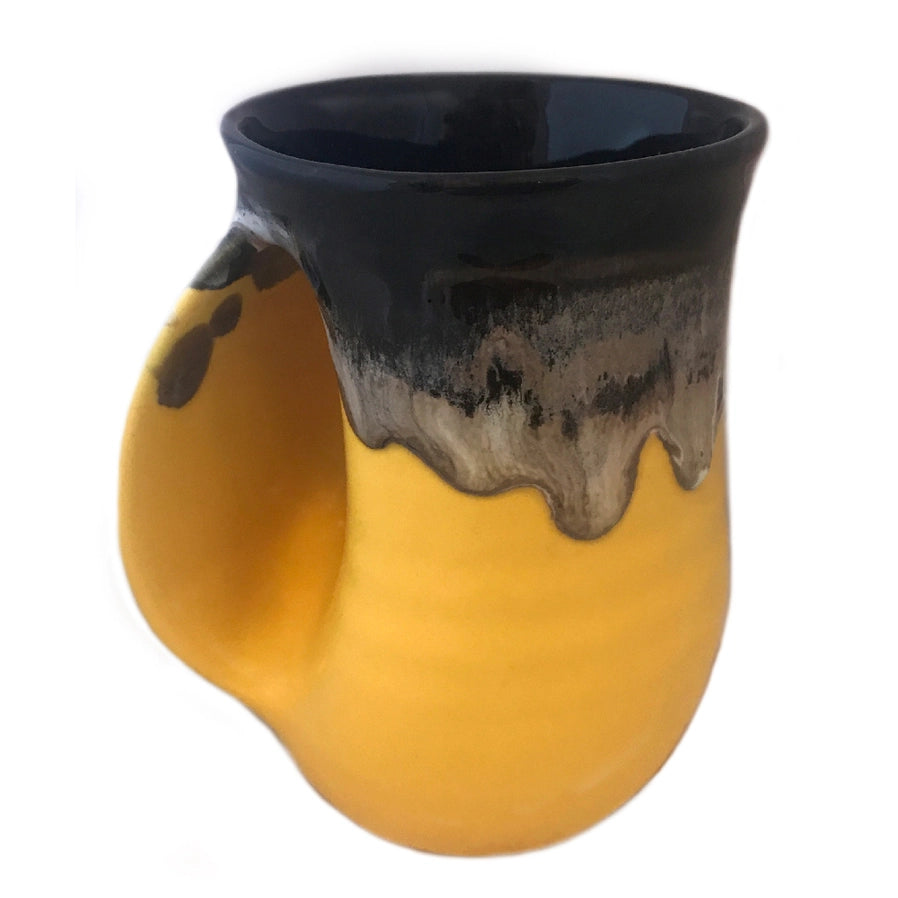 Handwarmer Mug Left Hand Black and Yellow
