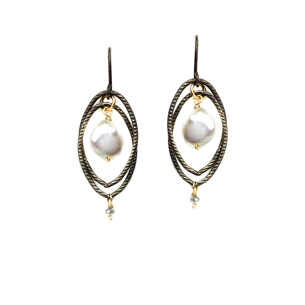 Double Oval Pearl Earrings