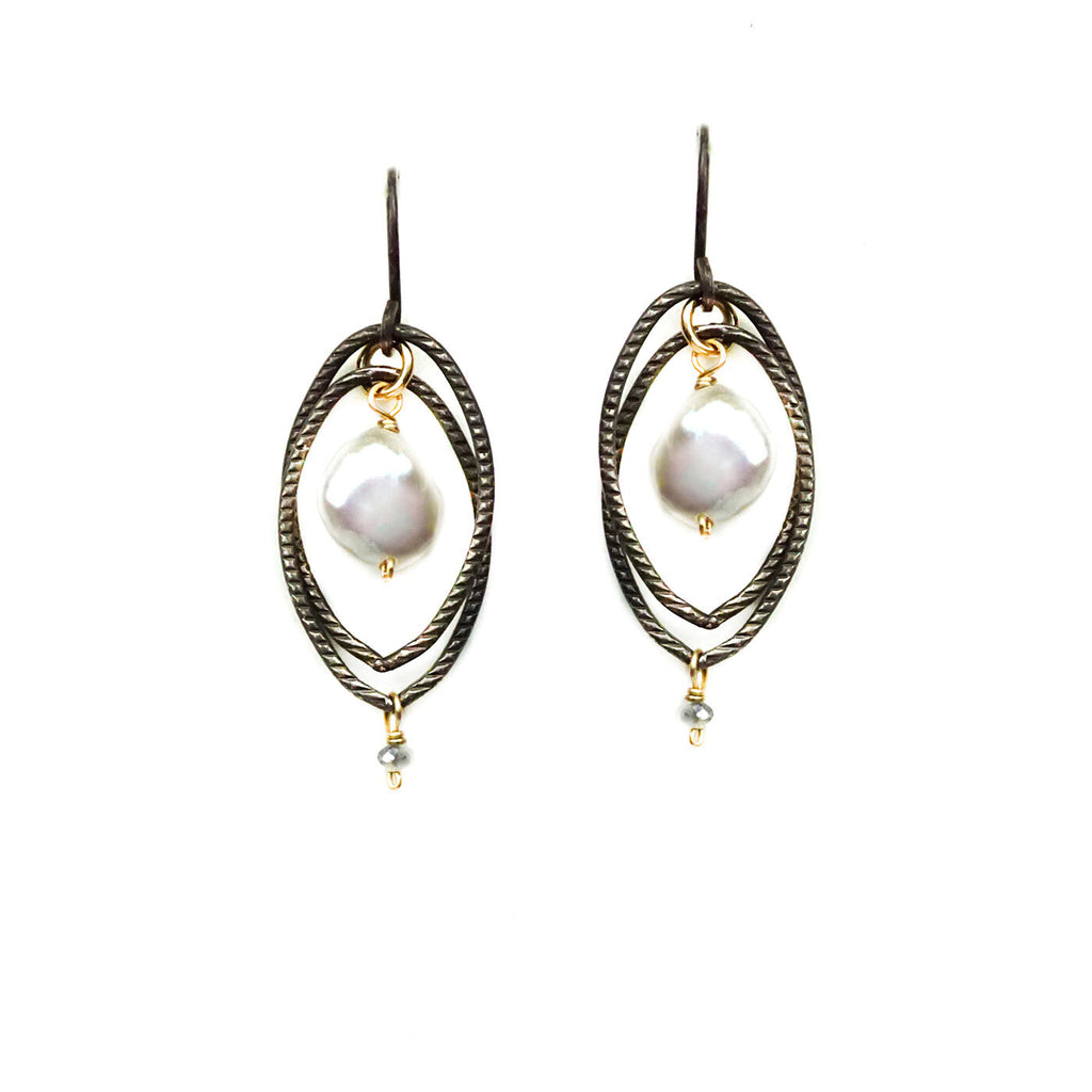 Double Oval Pearl Earrings