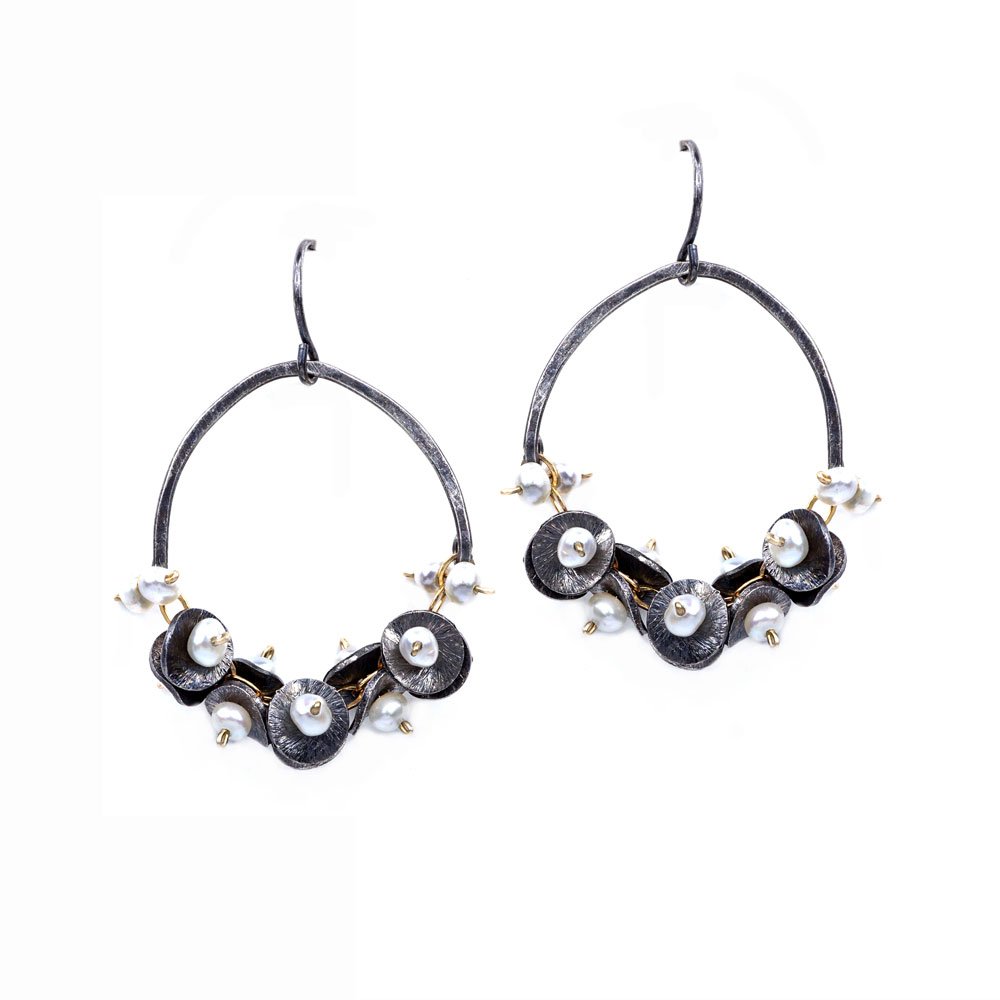 Lilypad Pearl Earrings