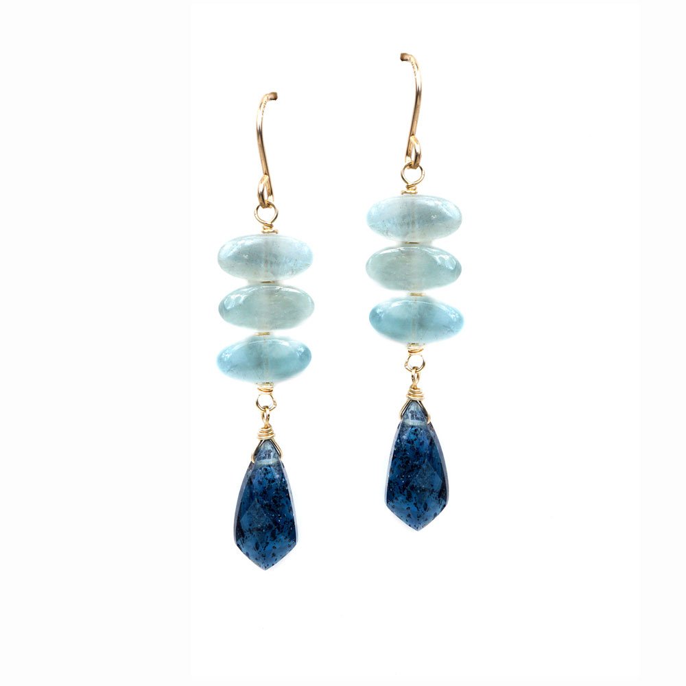Stacked Aquamarine Earrings